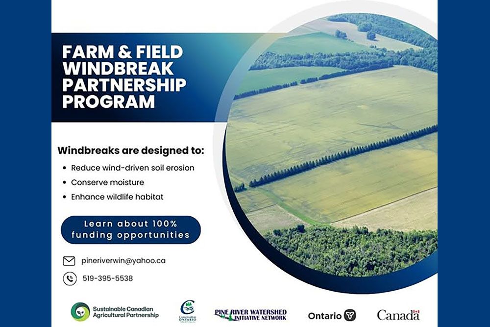 A poster for Farm and Field Windbreak Partnership.
